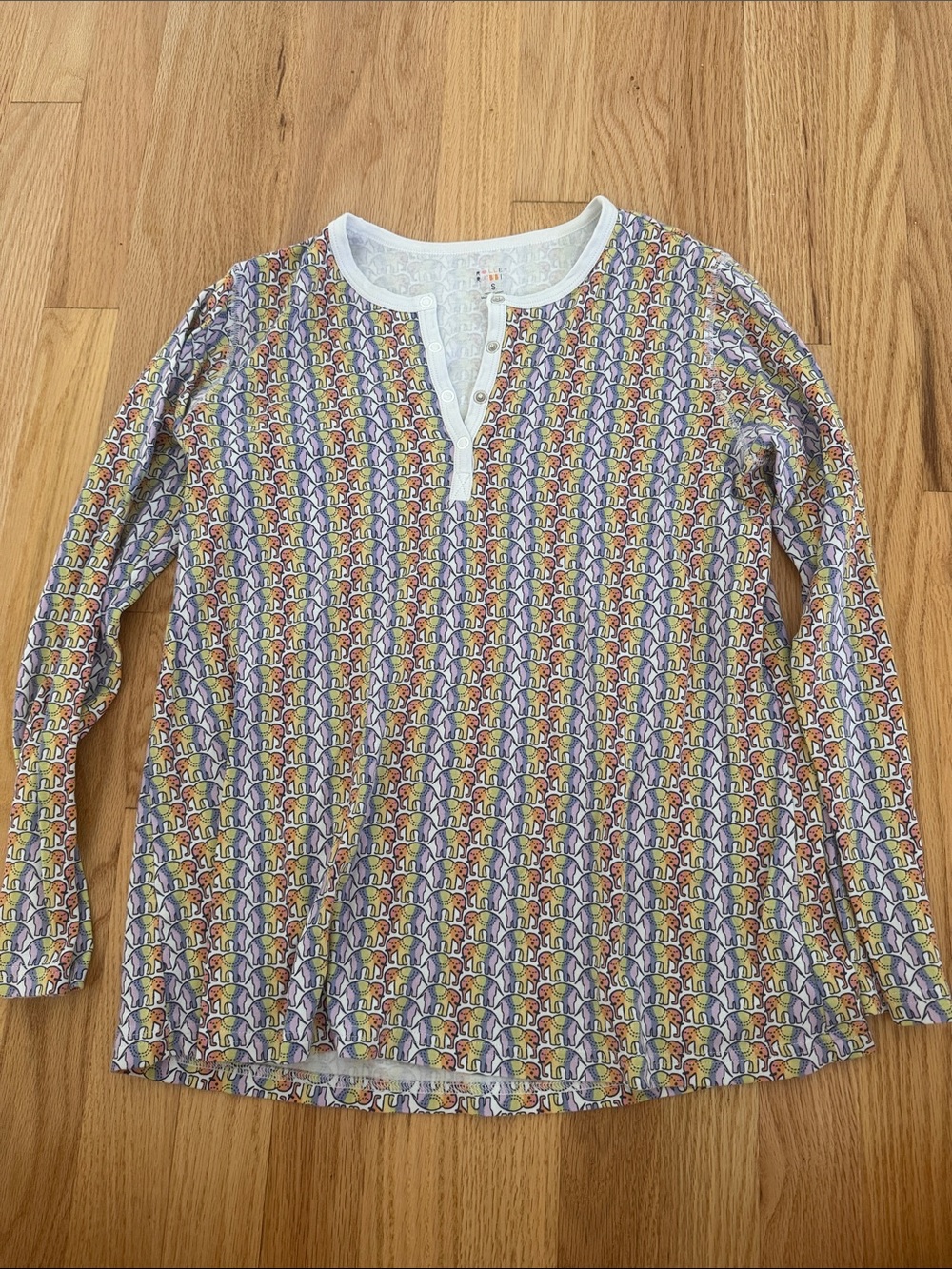 Roller Rabbit Multi-Color Long-Sleeve Henley Top - White Trim